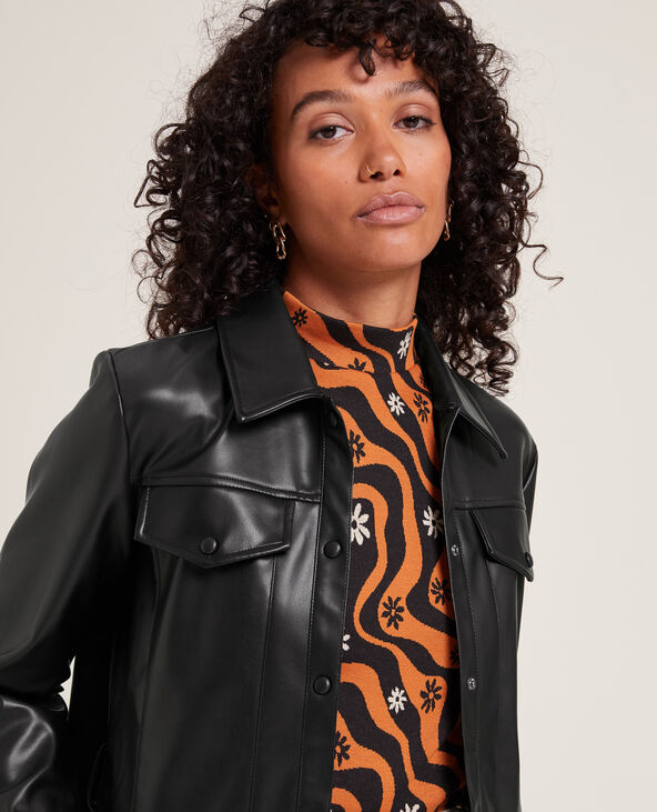 Chemise longue en simili