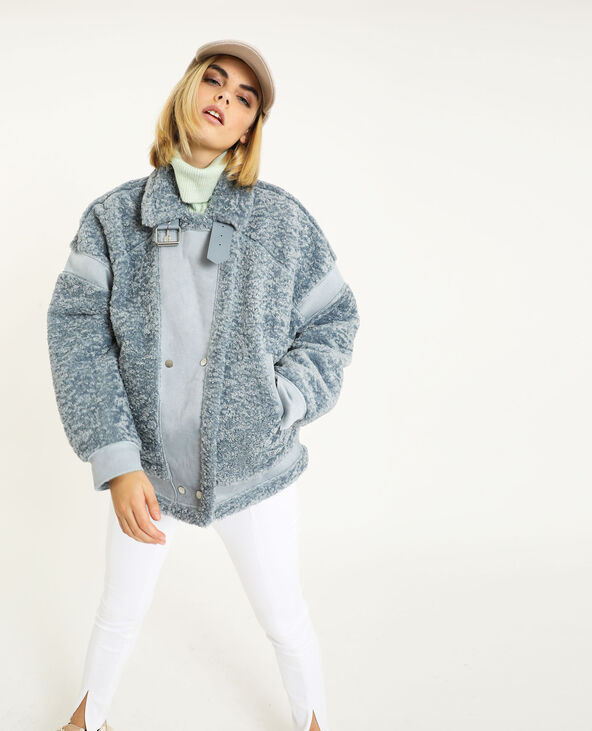 Veste esprit shearling vert de gris - Pimkie