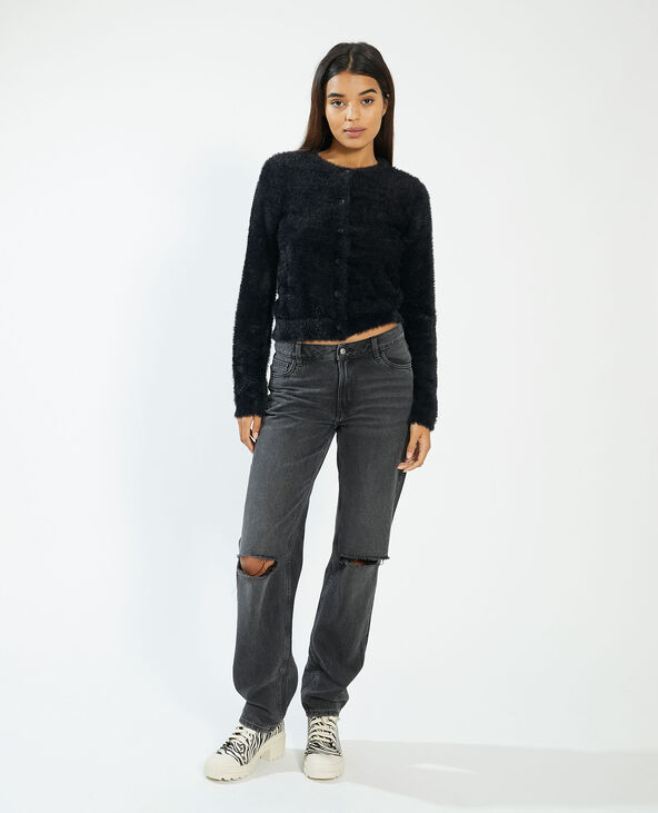 Gilet tout doux boutonné noir - Pimkie