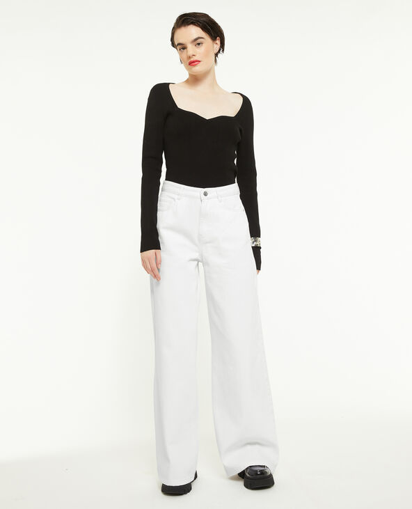 Jean wide taille haute blanc - Pimkie