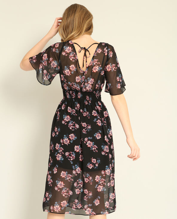Robe à fleurs noir - Pimkie