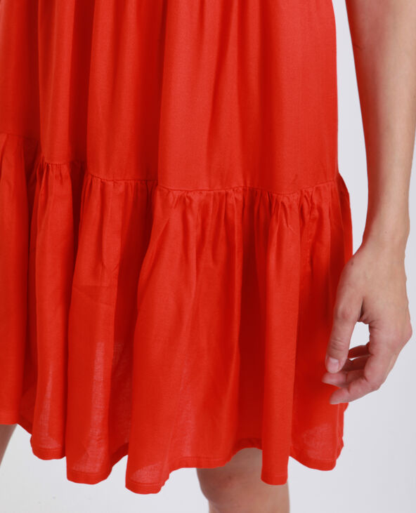 Robe courte ajourée orange - Pimkie