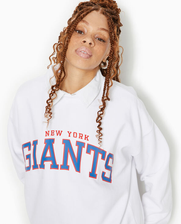 Sweat oversize avec print et broderie GIANTS blanc - Pimkie
