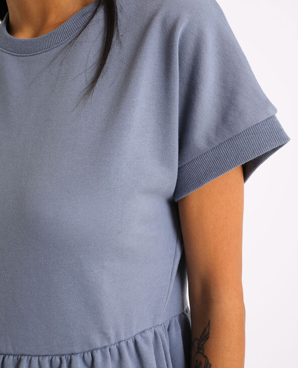 Robe sweat à manches courtes gris foncé - Pimkie