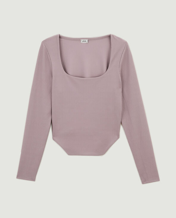 Top encolure carrée effet corset lilas - Pimkie