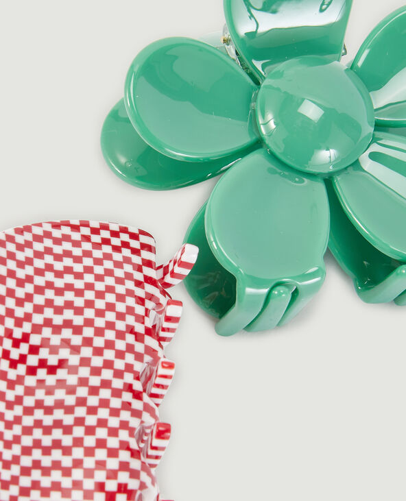 Lot de 2 pinces vert clair - Pimkie