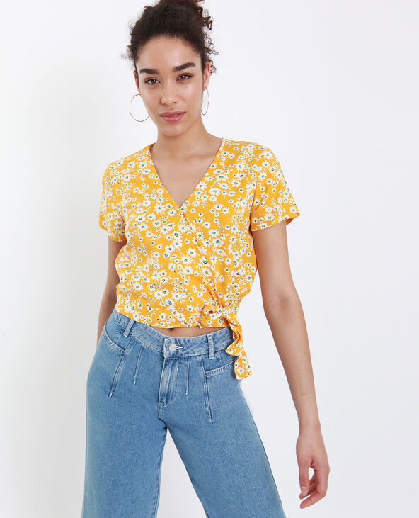 Blouse fleurie jaune ocre - Pimkie