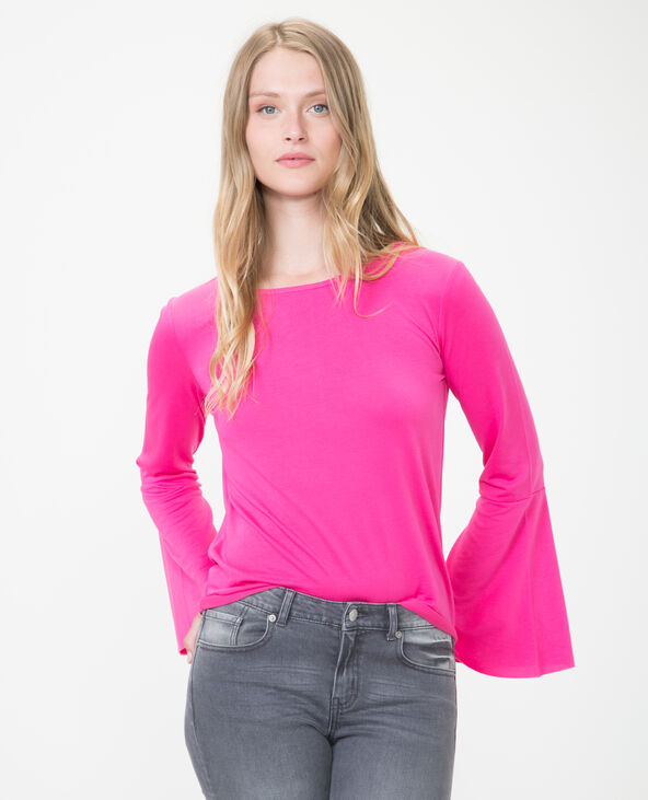 T-shirt manches pagode rose fuchsia - Pimkie
