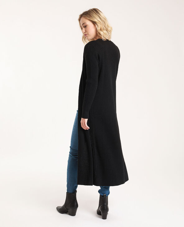 Gilet tres 2025 long noir femme