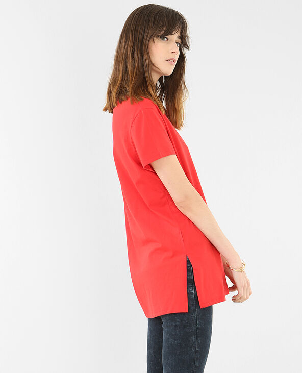 T-shirt long basique rouge - Pimkie