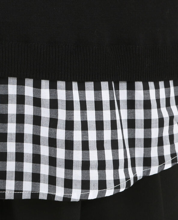 Pull effet superposition noir - Pimkie