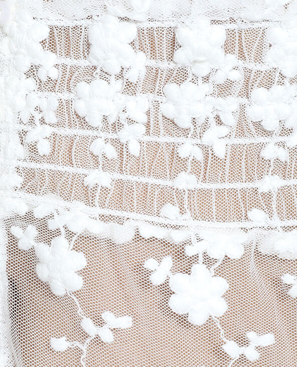 Robe longue transparente brodée blanc - Pimkie