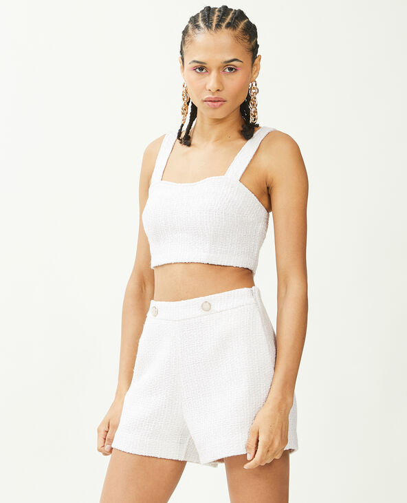 Brassière effet tweed écru - Pimkie