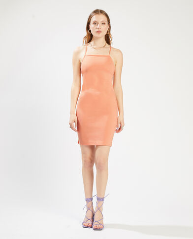 Robe courte bretelles croisées corail - Pimkie