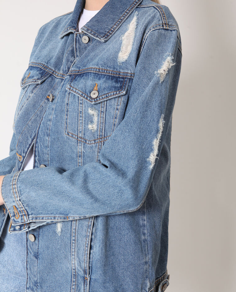 Veste en jean oversize bleu - Pimkie