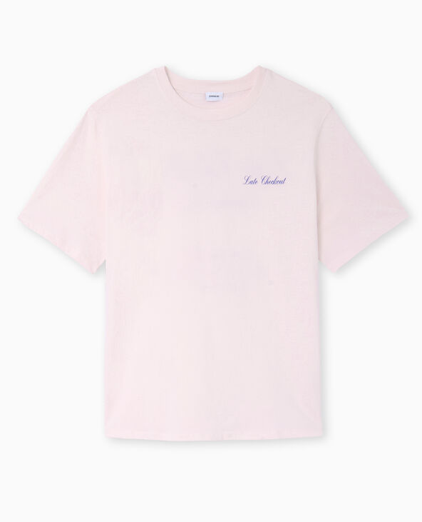 T-shirt oversize avec print devant et dos rose clair - Pimkie