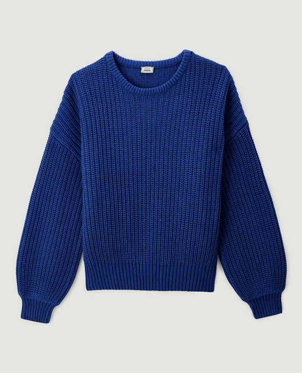 Pull grosse maille bleu électrique - Pimkie