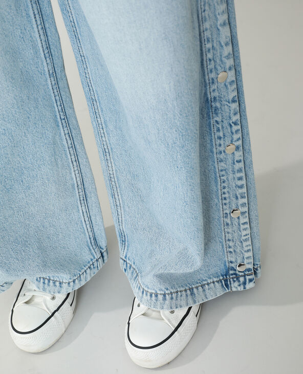 Jean wide leg high waist pressionné bleu clair - Pimkie
