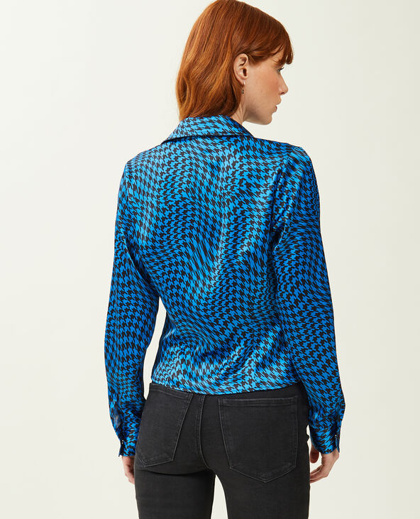 Chemise en satin bleu électrique - Pimkie