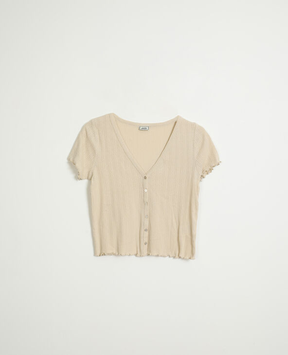 Top boutonné beige - Pimkie