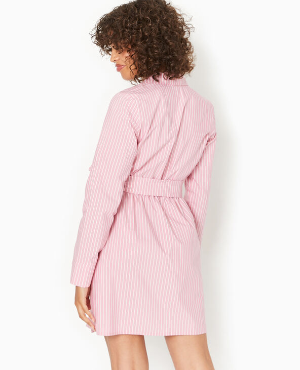 Robe cache-cœur courte rayée Rose poudré - Pimkie