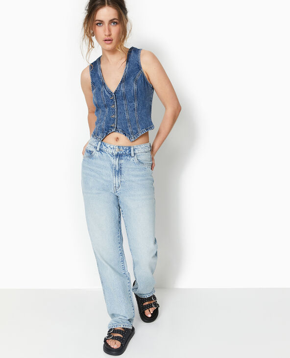 Gilet de barman en jean bleu - Pimkie