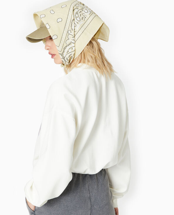 Sweat print avec base élastiquée blanc - Pimkie