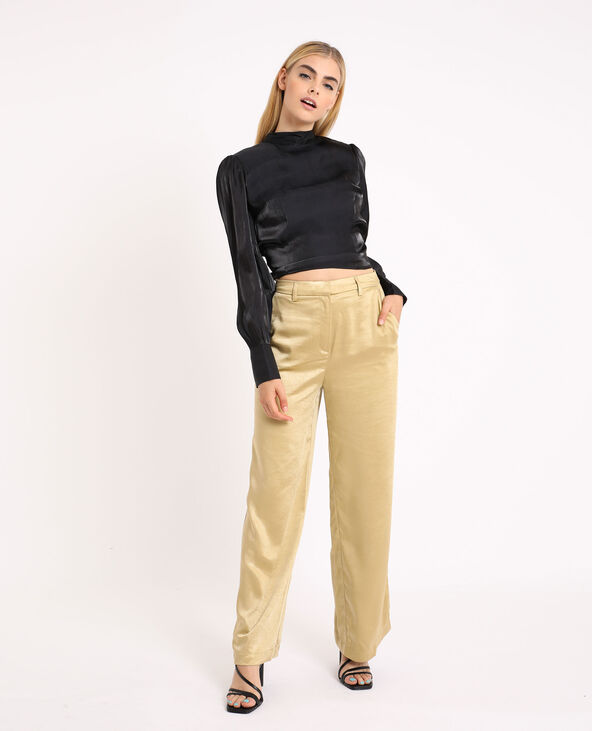 Pantalon large satiné orange - Pimkie