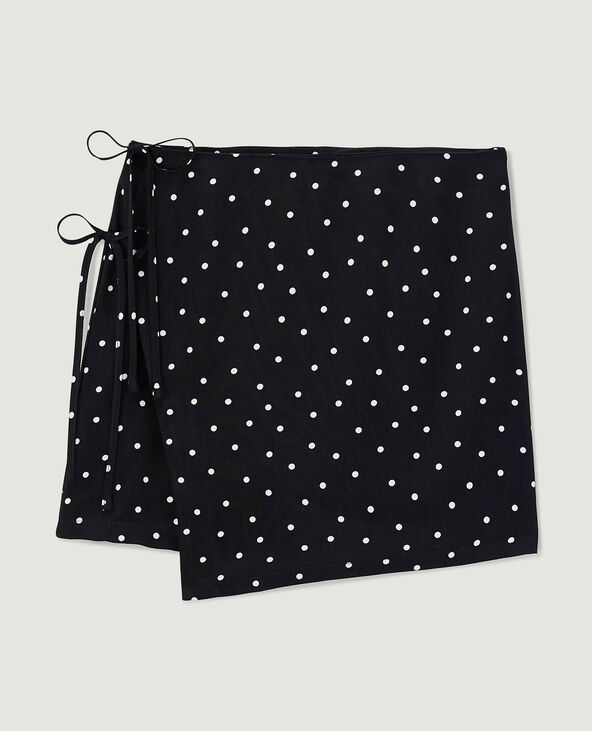 Jupe-short avec nouettes noir - Pimkie