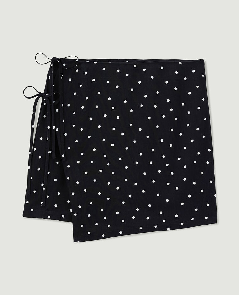 Jupe-short avec nouettes noir - Pimkie