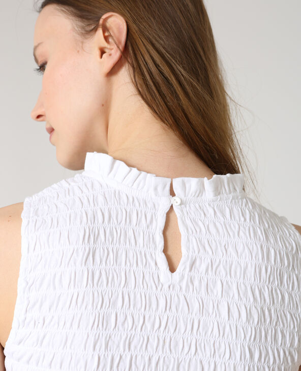 Crop top smocké blanc - Pimkie