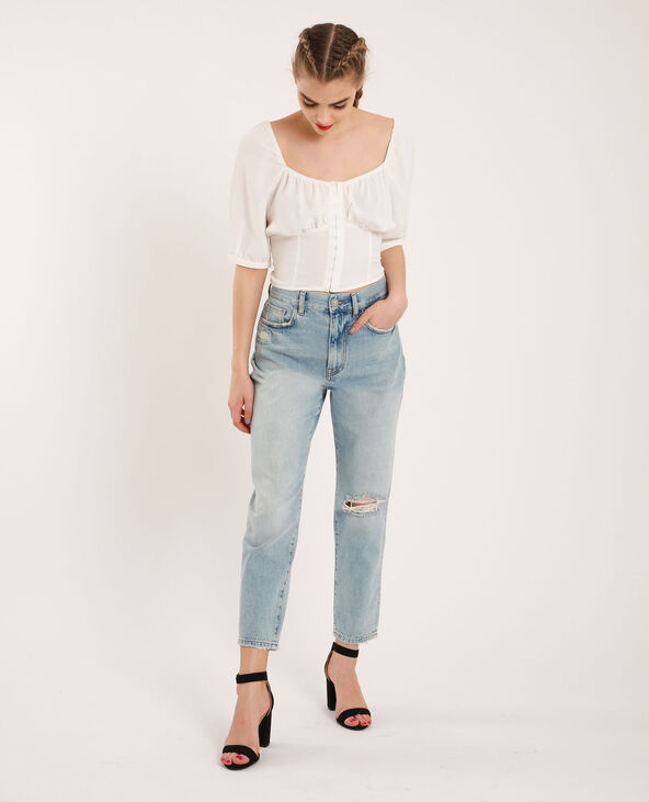 Top corset blanc - Pimkie