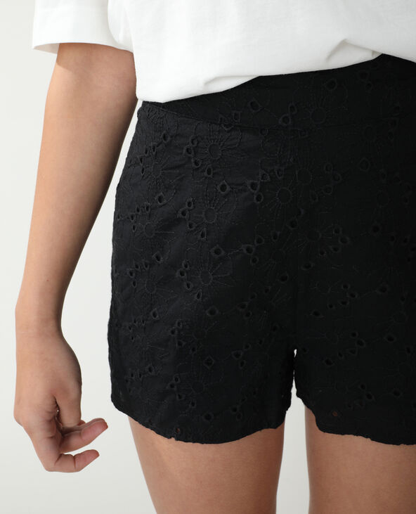 Short broderie anglaise noir - Pimkie