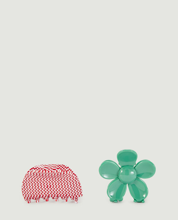 Lot de 2 pinces vert clair - Pimkie