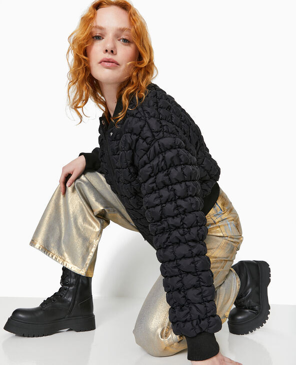 Blouson matelassé forme bombers noir - Pimkie