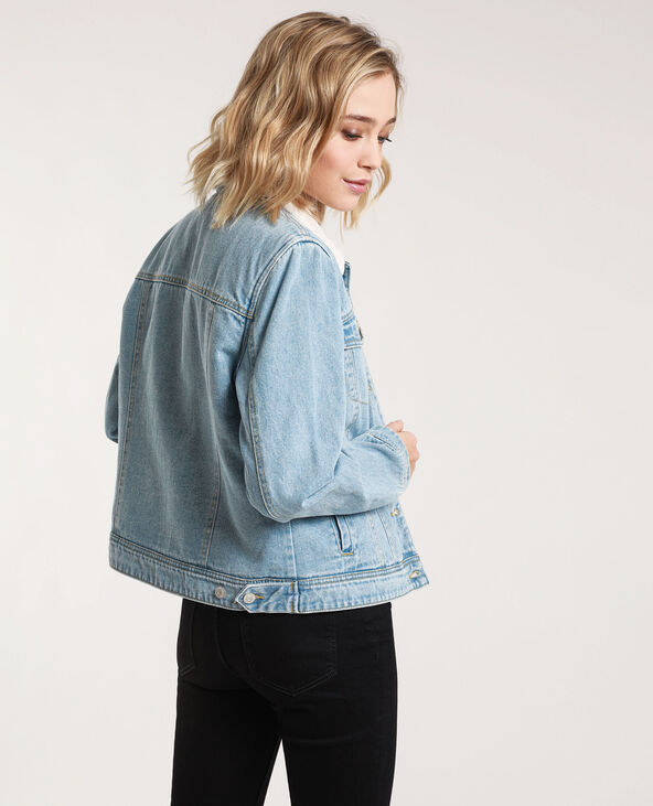 Veste en jean doublée bleu foncé - Pimkie