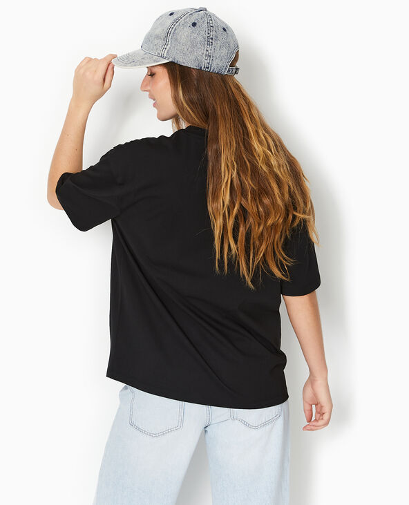 T-shirt oversize avec print devant noir - Pimkie