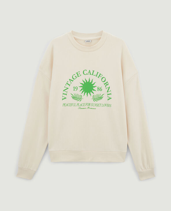 Sweat col rond beige - Pimkie