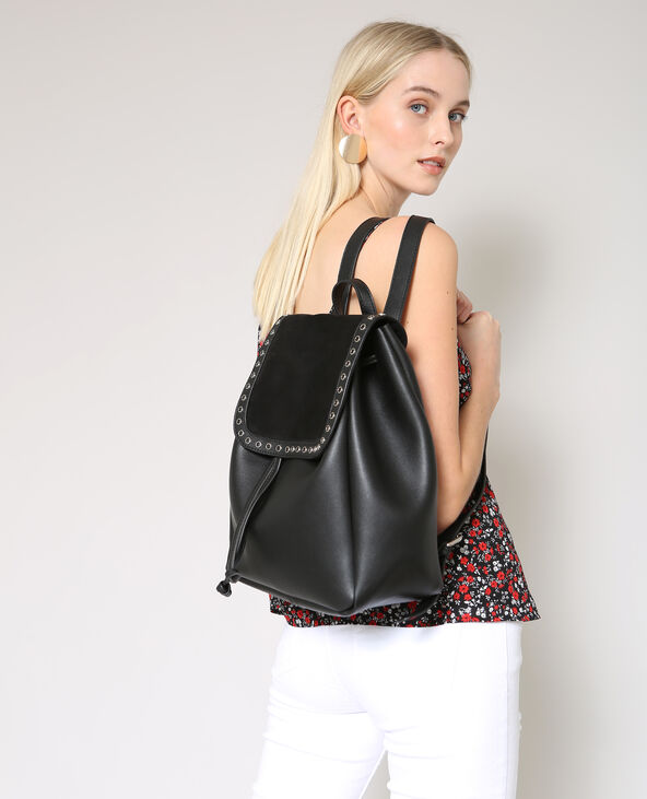 Sac à dos en faux cuir noir - Pimkie