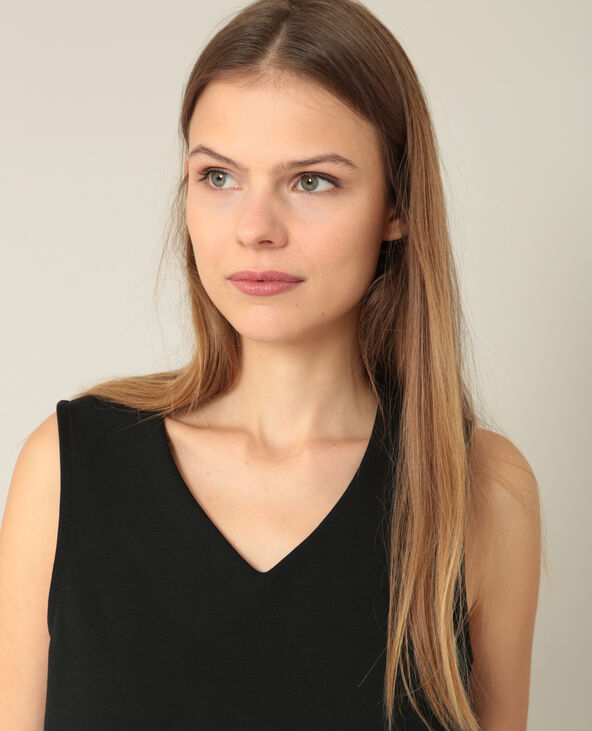 Cropped top col V noir - Pimkie