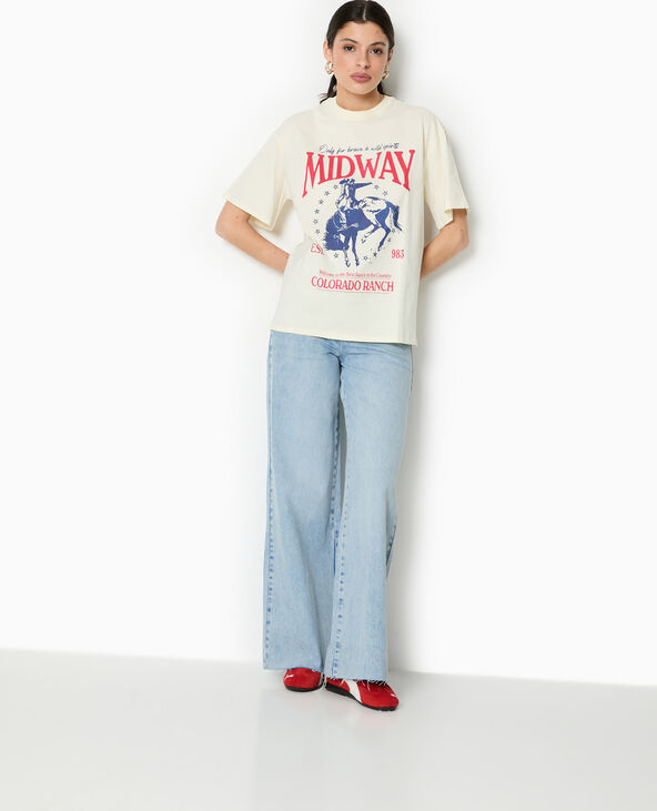 T-shirt oversize avec print devant blanc - Pimkie