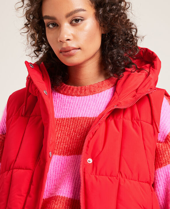 Doudoune sans manche rouge femme shop