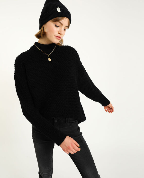 Pull maille fantaisie noir - Pimkie