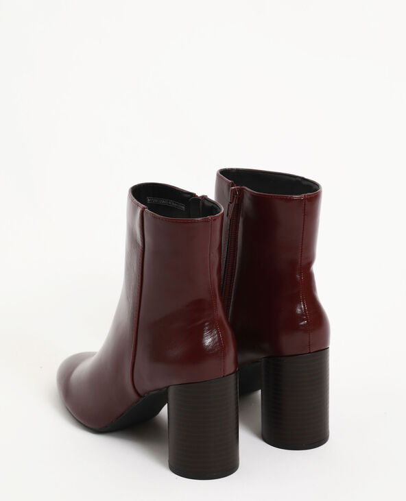 Boots à talon bordeaux - Pimkie
