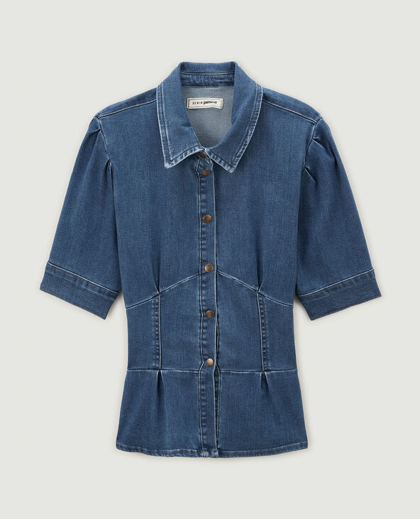 Chemisier cintré en jean bleu - Pimkie