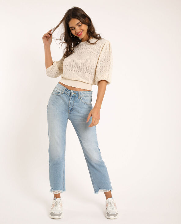 Pull fin ajouré blanc - Pimkie