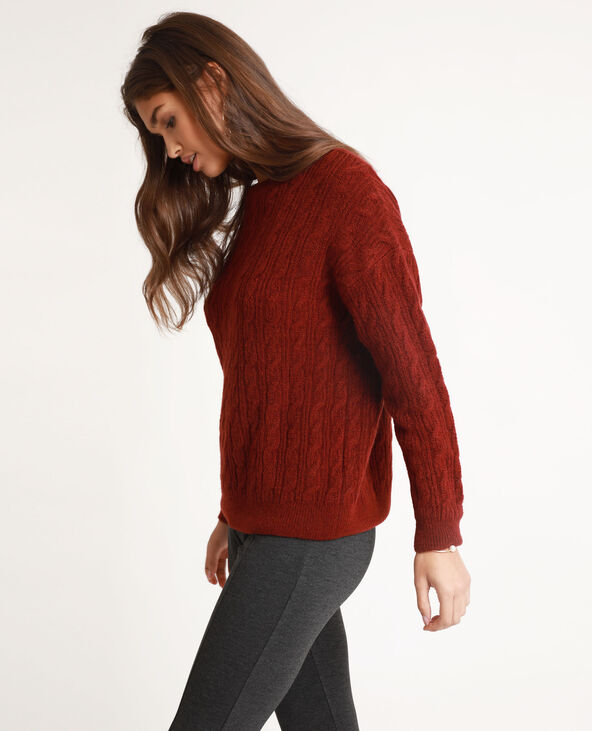 Pull fin à torsades marron - Pimkie