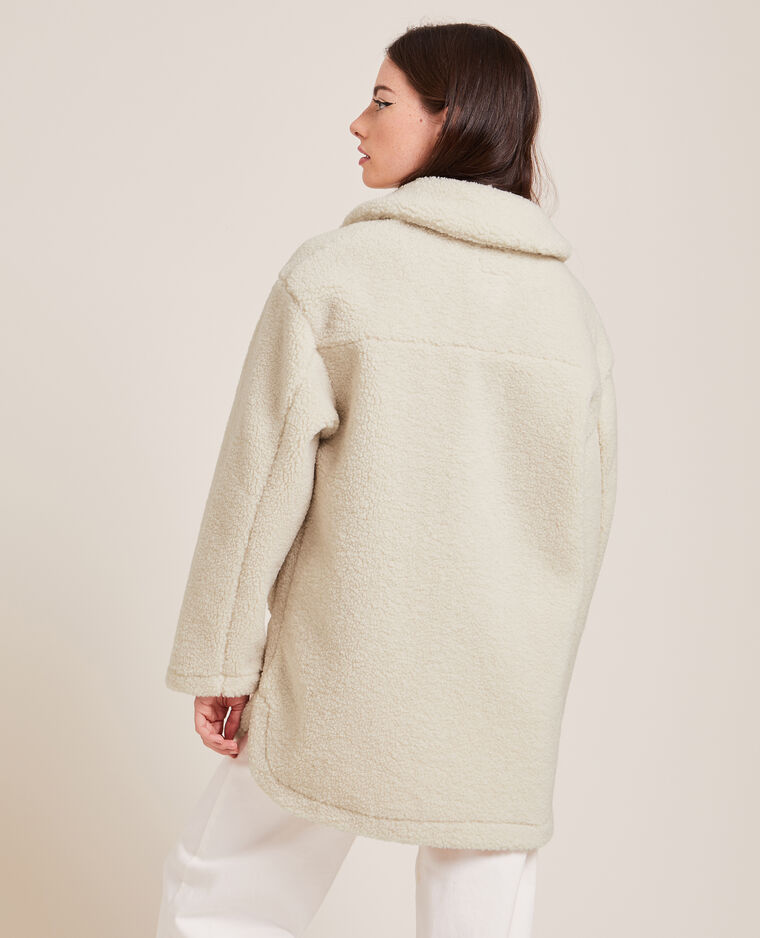 Veste droite en sherpa gris - Pimkie