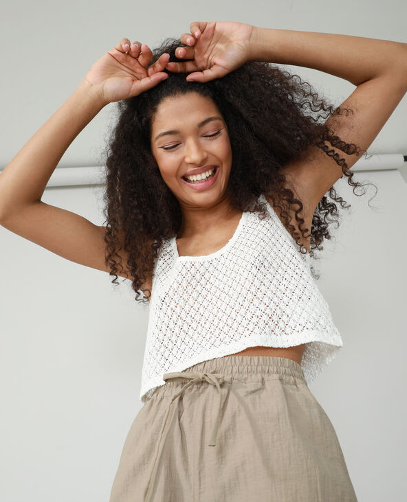 Débardeur en crochet blanc - Pimkie