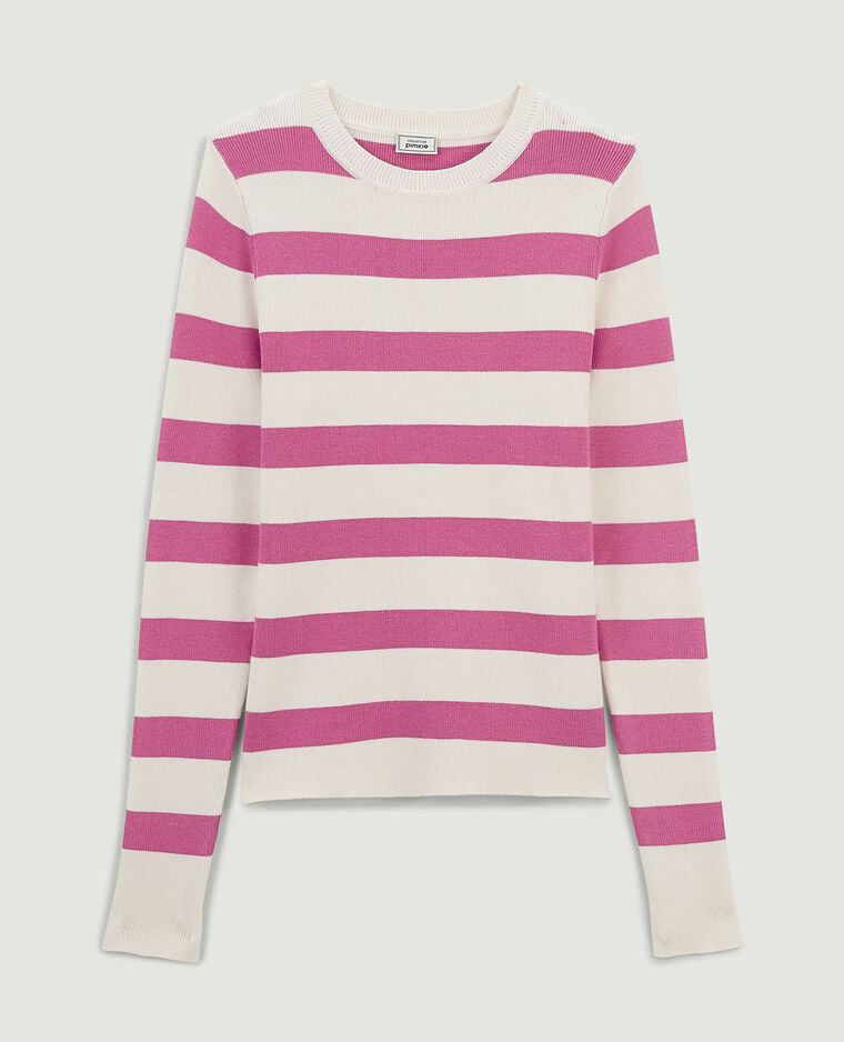 Pull moulant col rond blanc - Pimkie